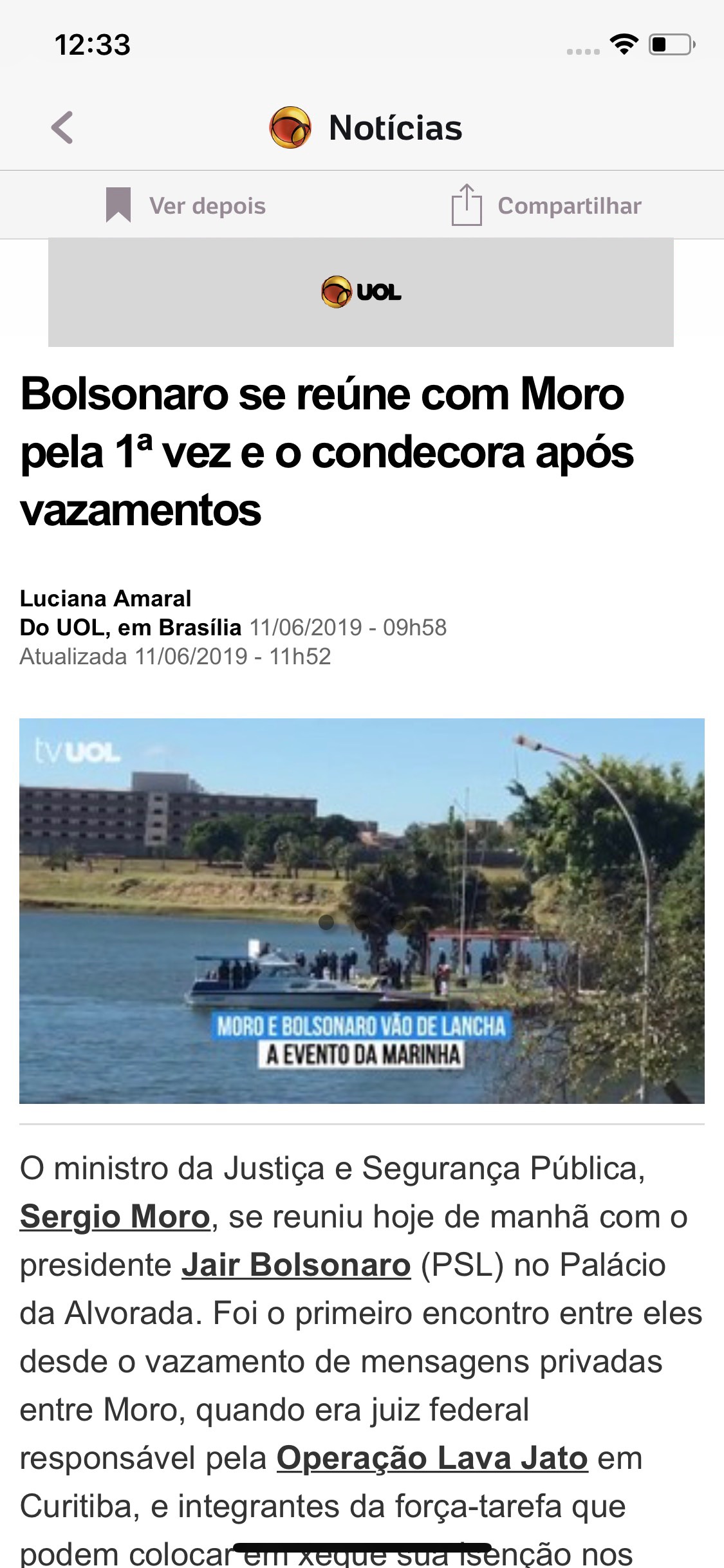 Screenshot do app UOL - Notícias em Tempo Real