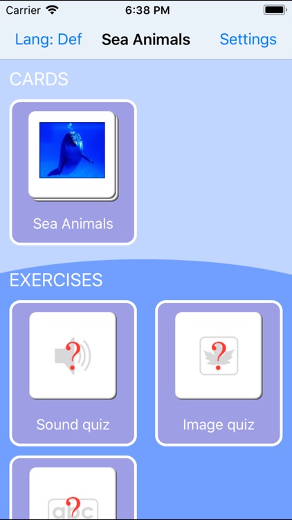 Sea Animals. Learning Cards