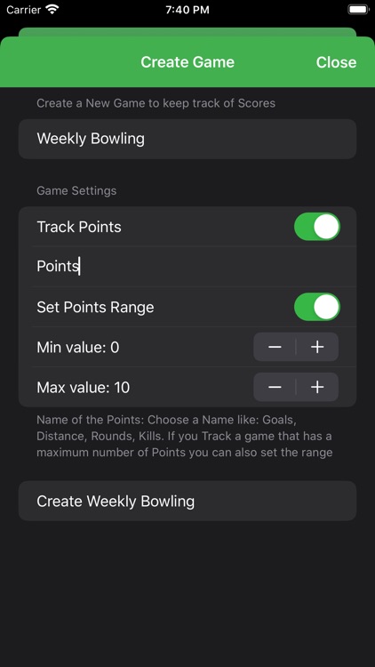 Score Tracking and Statistics