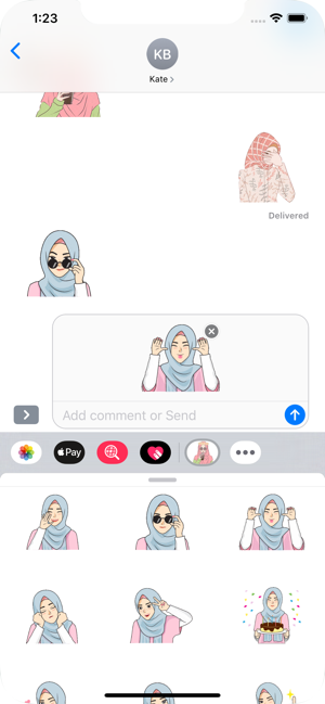 Hijab Girl Stickers iMessages(圖8)-速報App