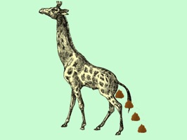 The Joy of Pooping Animated is a beautiful set of 26 animated stickers of different vintage animals pooping including giraffe, dogs, cats, owl, birds, et el