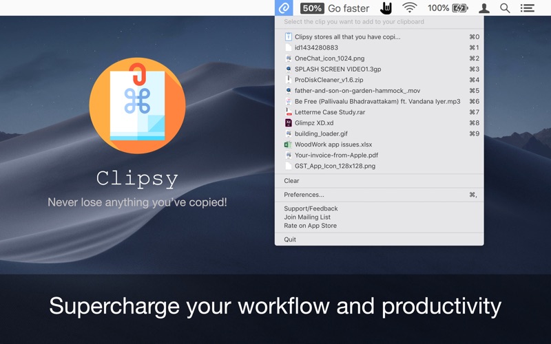 Screenshot Clipsy: Copy Clipboard Manager