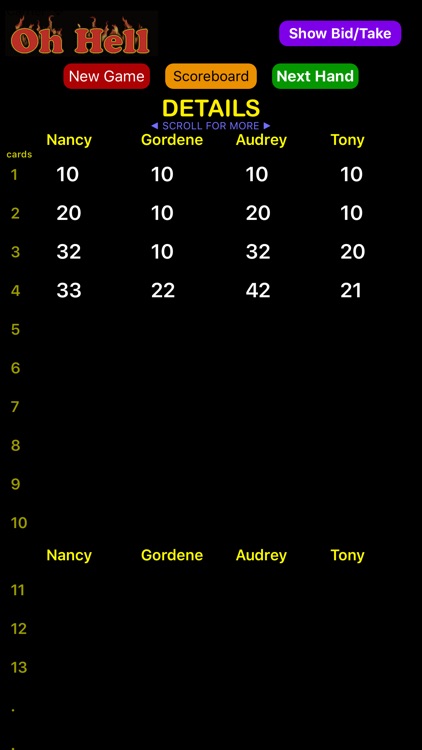 Oh Hell Scorekeeper screenshot-5