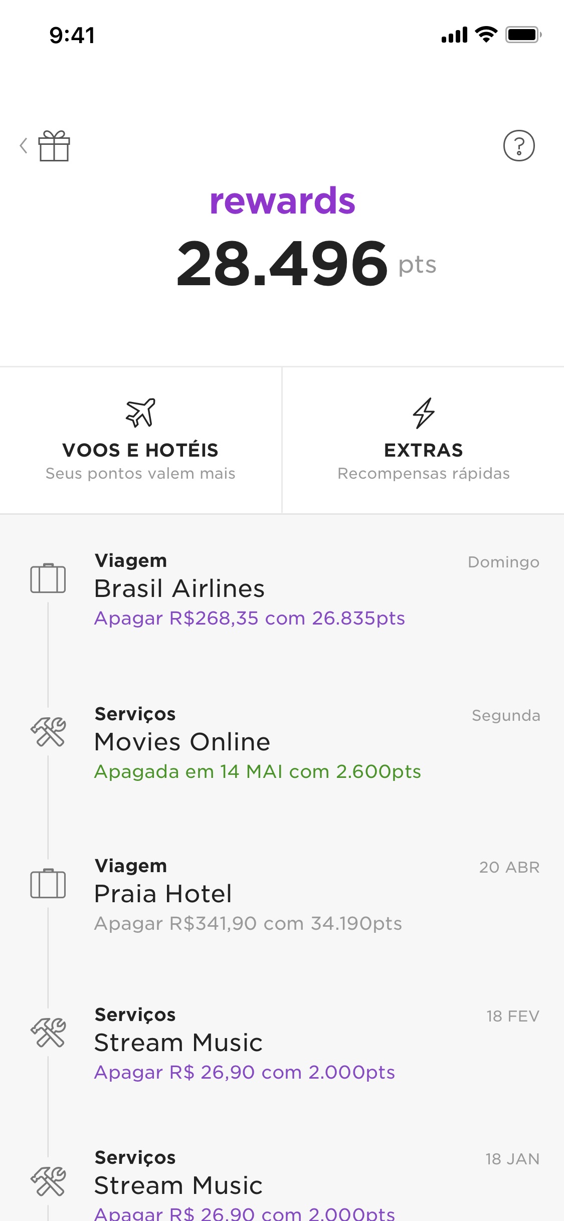 Screenshot do app Nubank