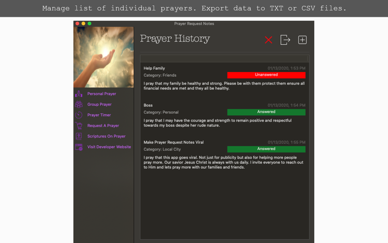 Prayer Request Notes screenshot 3