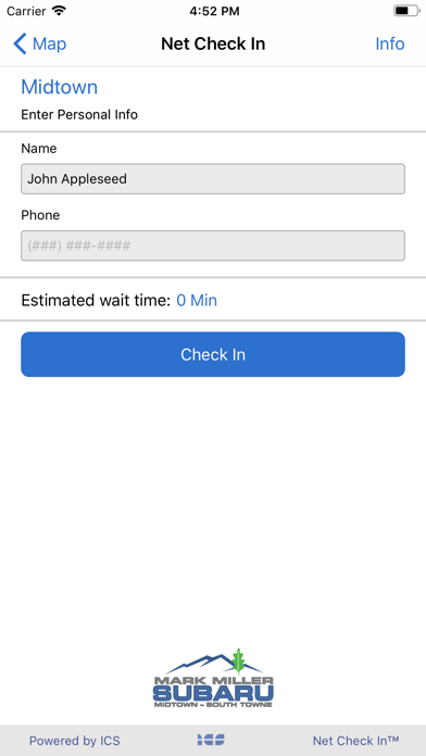 Mark Miller Subaru Check In screenshot 2