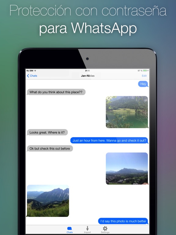 Contraseña para WhatsApp iPad Capturas de pantalla