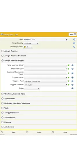 Game screenshot Allergy Diary apk
