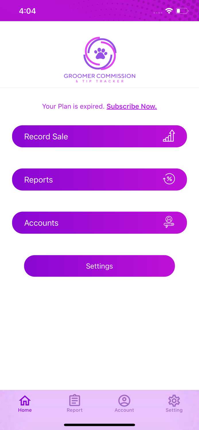 Groomer Commission Tracker