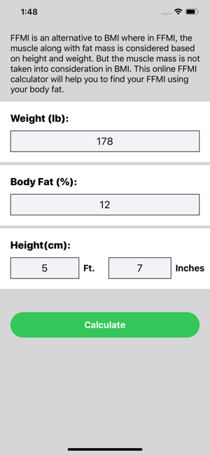 Fat Free Mass Index Calc(圖4)-速報App