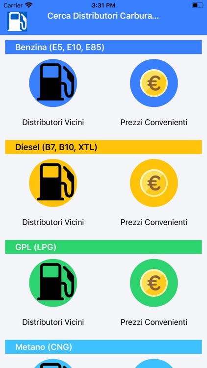 Cerca Distributori Carburante