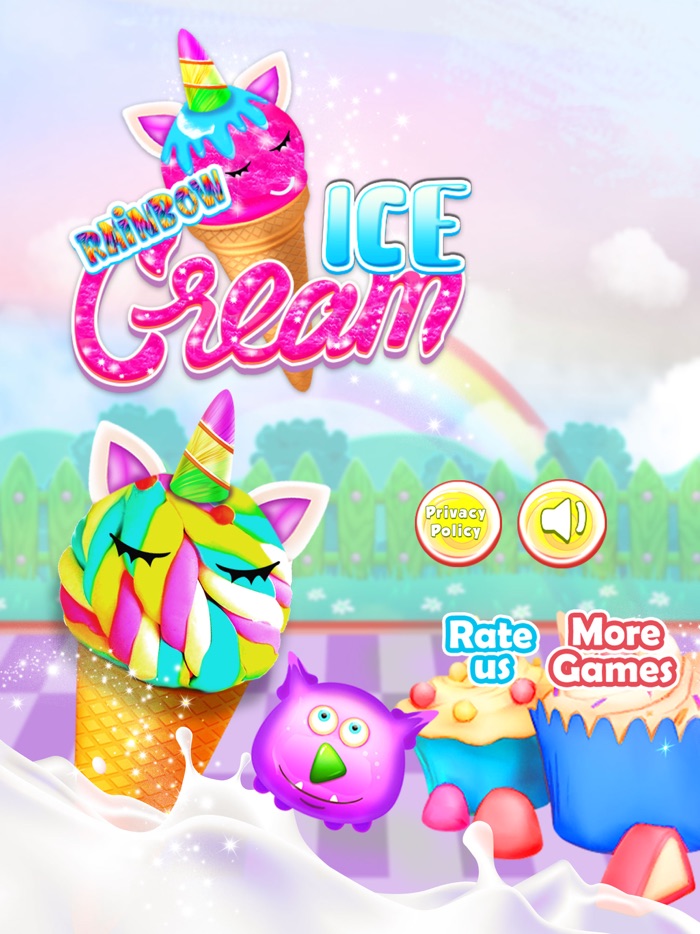 무지개 얼음 크림 아이스크림