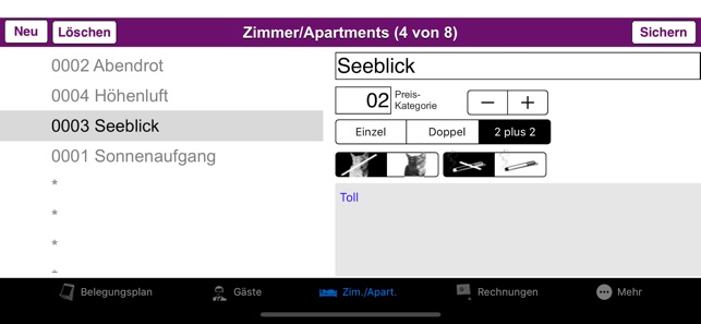 Zimmerbelegung und Abrechnung(圖3)-速報App