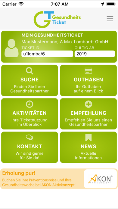 Gesundheitsticket screenshot 2