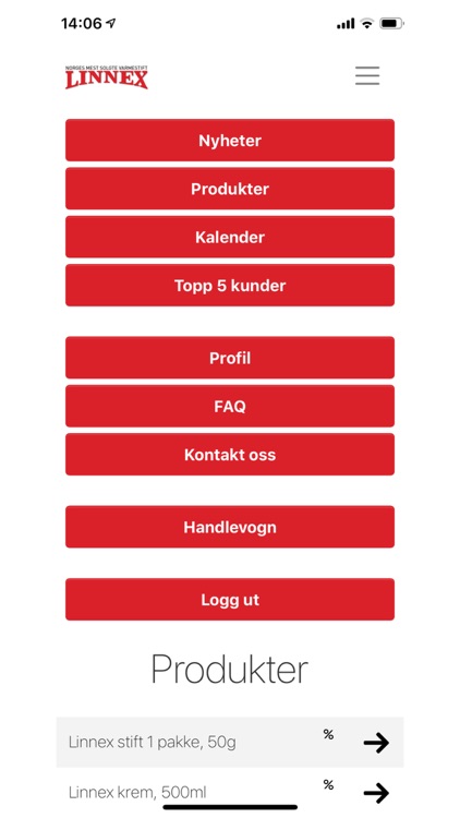 Linnex bestilllingsapp