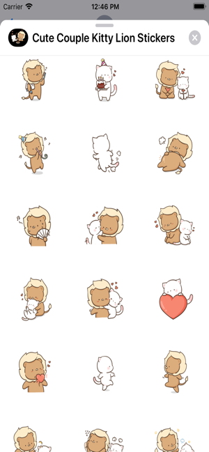 Cute Couple Kitty Lion Sticker(圖5)-速報App