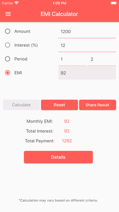 EMI Calculator - App screenshot 2