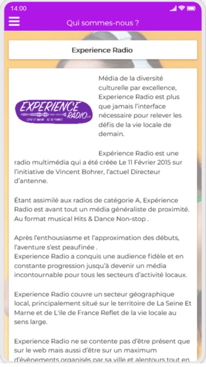 Expérience Radio