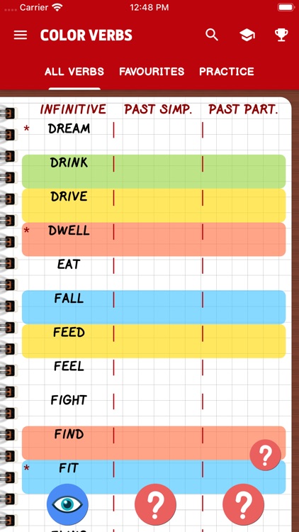 Irregular Verbs — Color Verbs screenshot-6