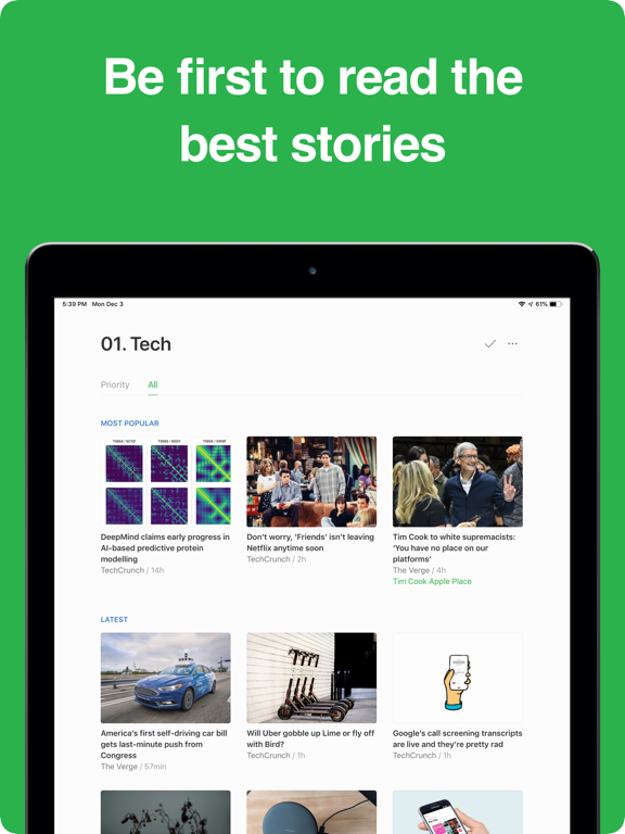 Feedly. Your RSS news reader. screenshot