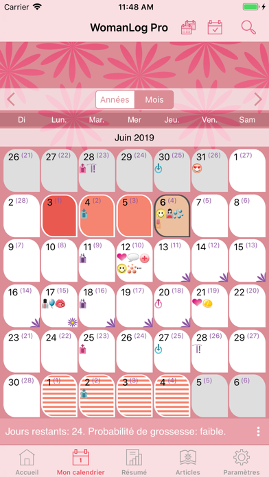 WomanLog Pro Calendrier WomanLog Pro Calendrier