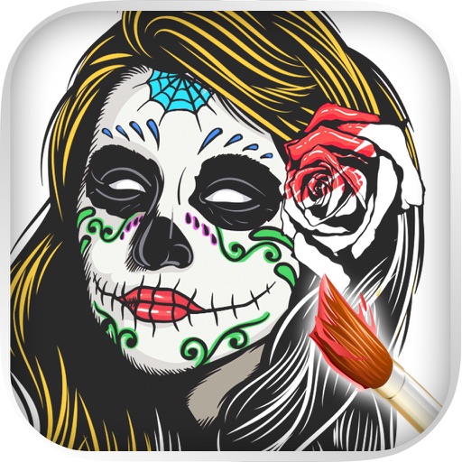 Sugar Skulls Coloring Book Icon