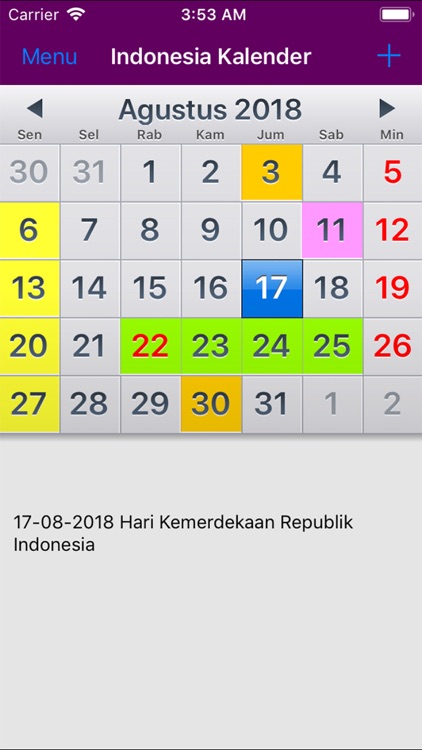 Kalender Indonesia 2019