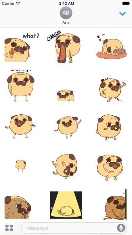 Animated Funny Chubby Pug Dog