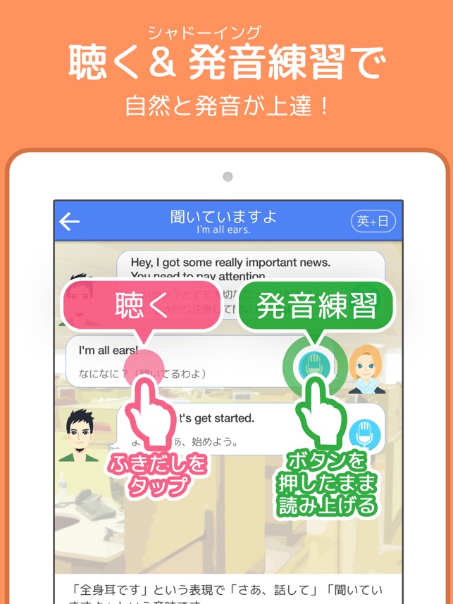 毎日英語 音声で英語を学習して単語を管理できるアプリ Screenshot