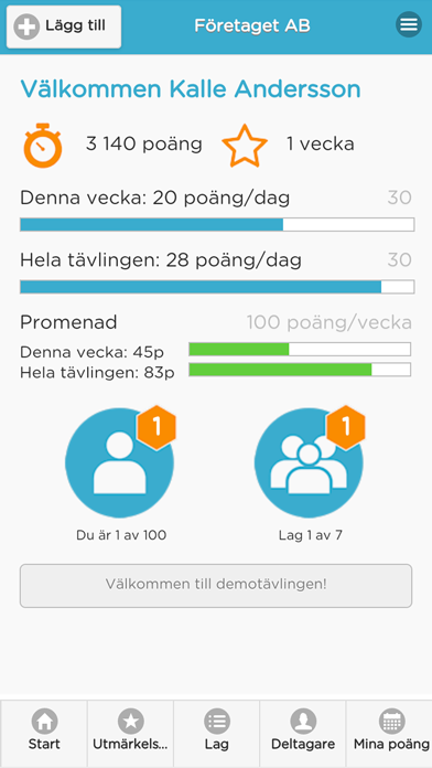 Wellstep aktivitetstävling screenshot 4