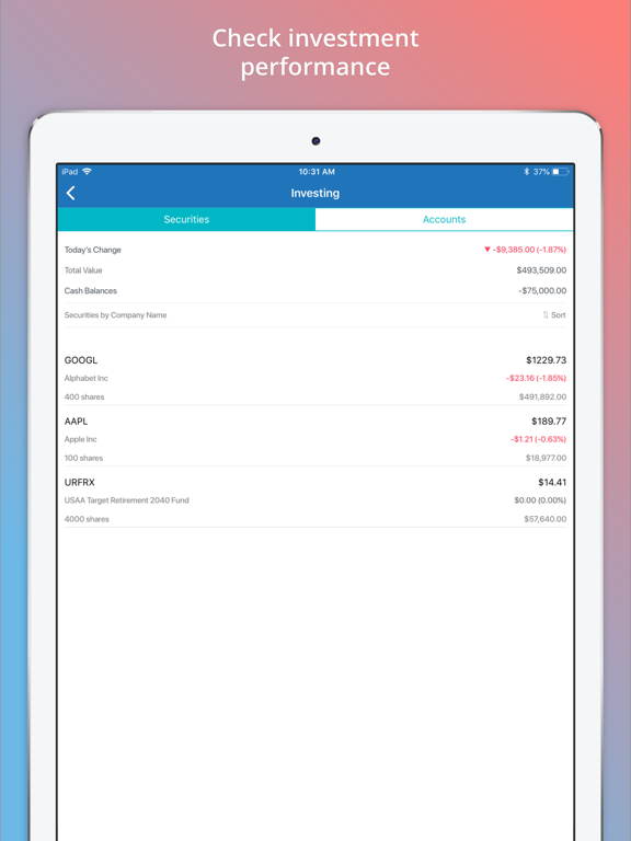 Mobile Financial Management screenshot 2