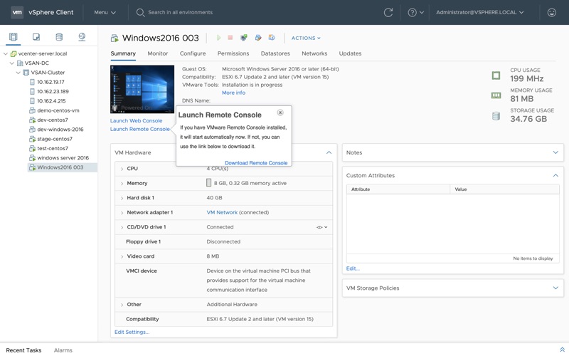 Launch web console vmware не запускается