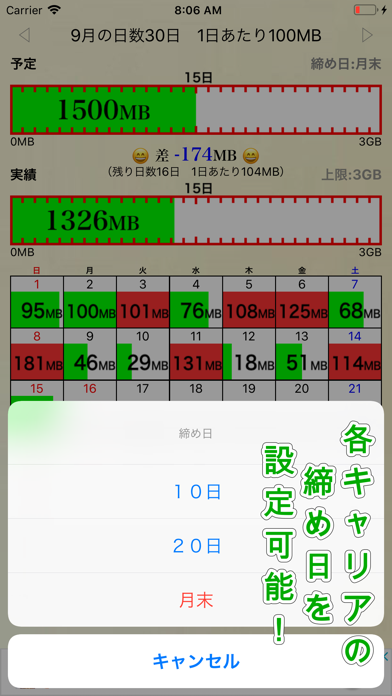 日割り通信量 screenshot 3