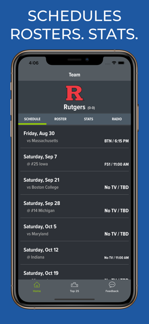 Rutgers Football Schedules