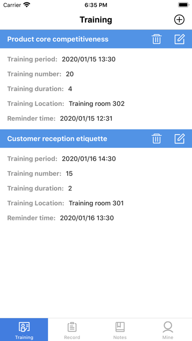 Trainer Schedule-Work Notes image #1
