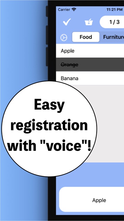 Create shopping list by voice