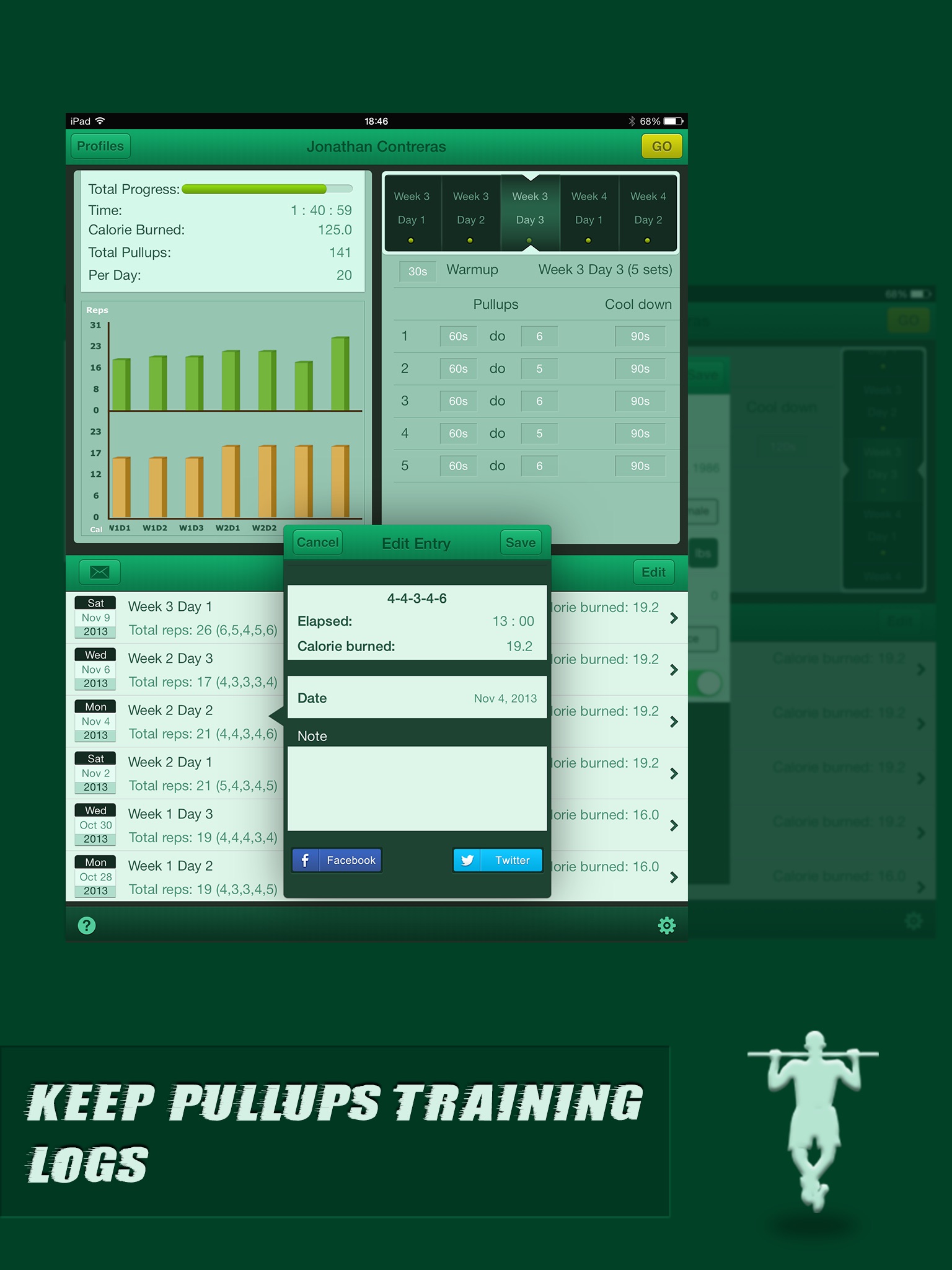 Pullups Coach Pro for iPad screenshot 4