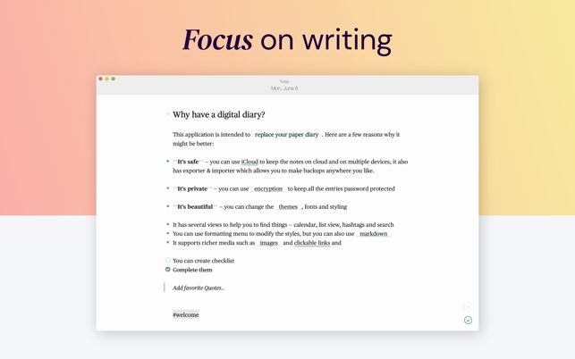 diary writing application