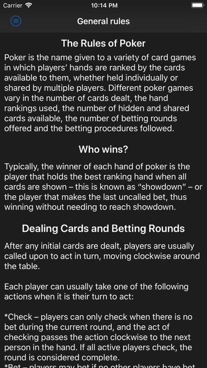 Tutorial of poker