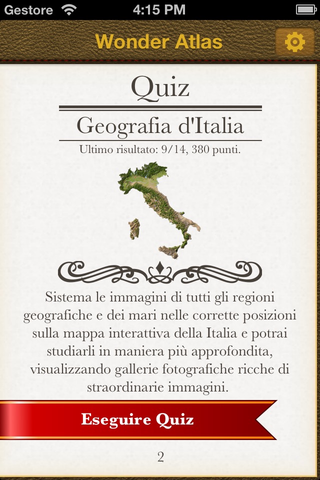 Italy. The Wonder Atlas Quiz screenshot 2