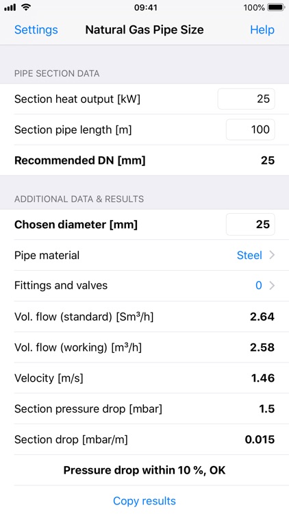 Natural Gas Pipe Size screenshot-0