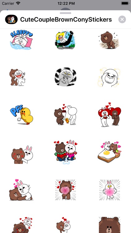 Cute Couple Brown Cony Sticker screenshot-4