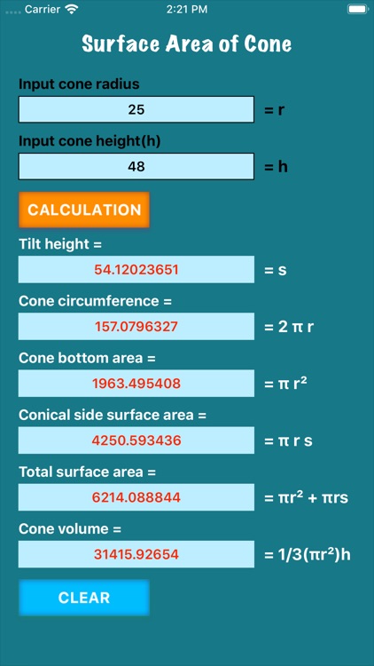 Surface Area of Cone screenshot-3