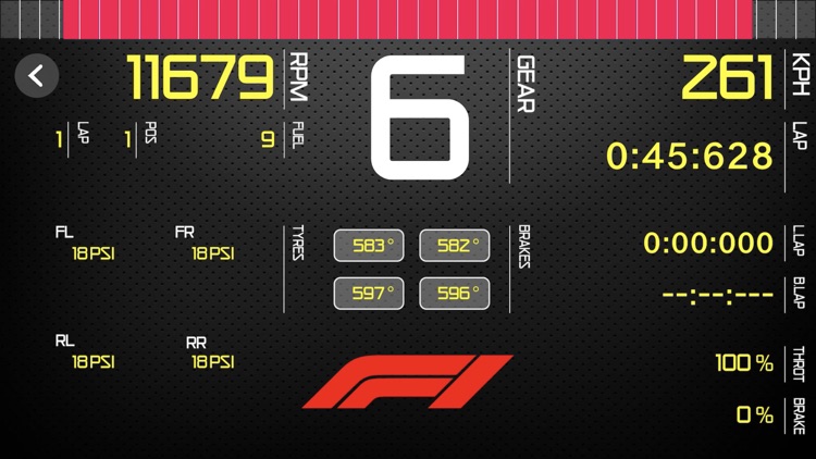 Sim Racing Dash for F1 2016