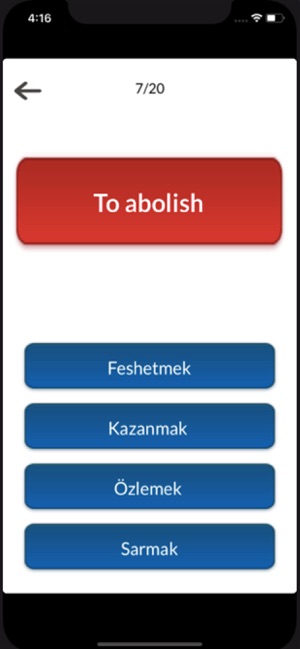 English/Turkish Verbs Test