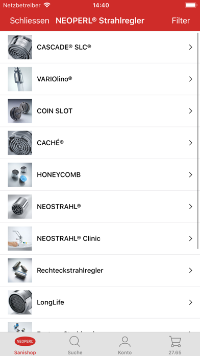 Neoperl Sanishop screenshot 2