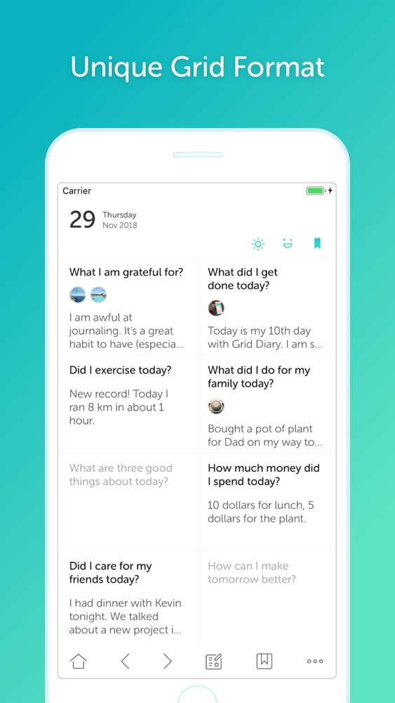 grid diary evernote