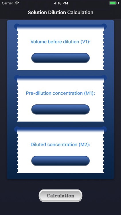 Solution Dilution Calculation