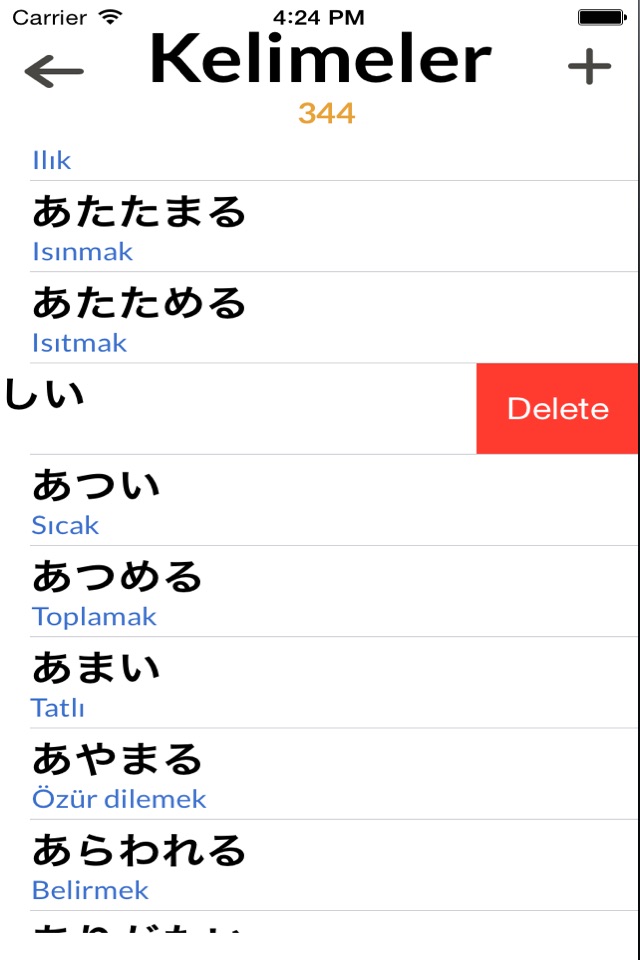 Japonca Fiiller/Kelimeler Test screenshot 2