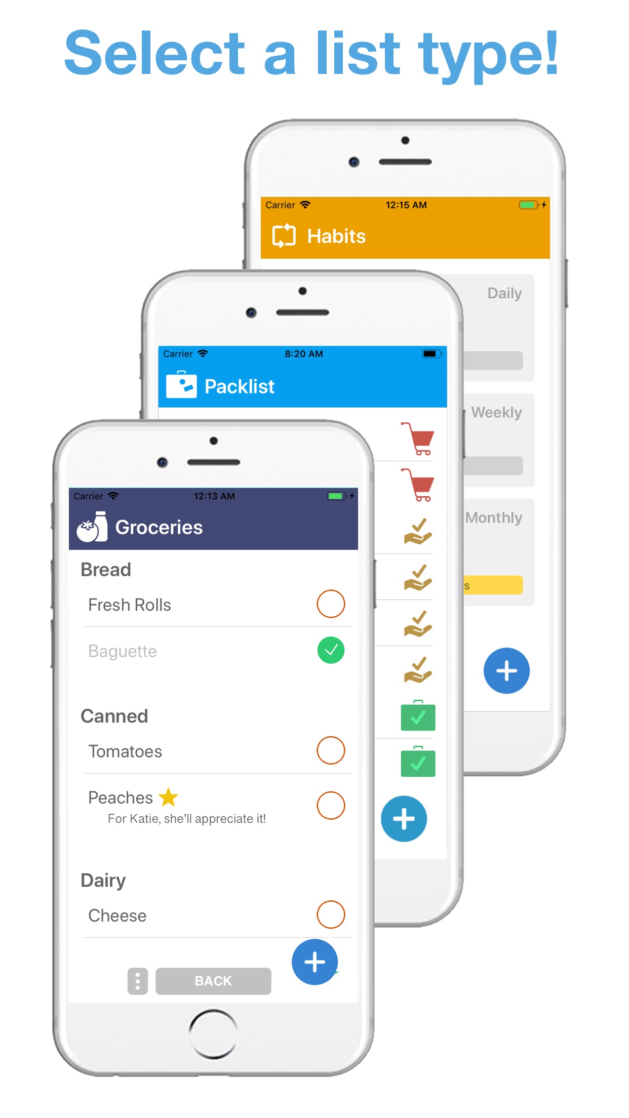 Screenshot do app Life Lists: List Organizer